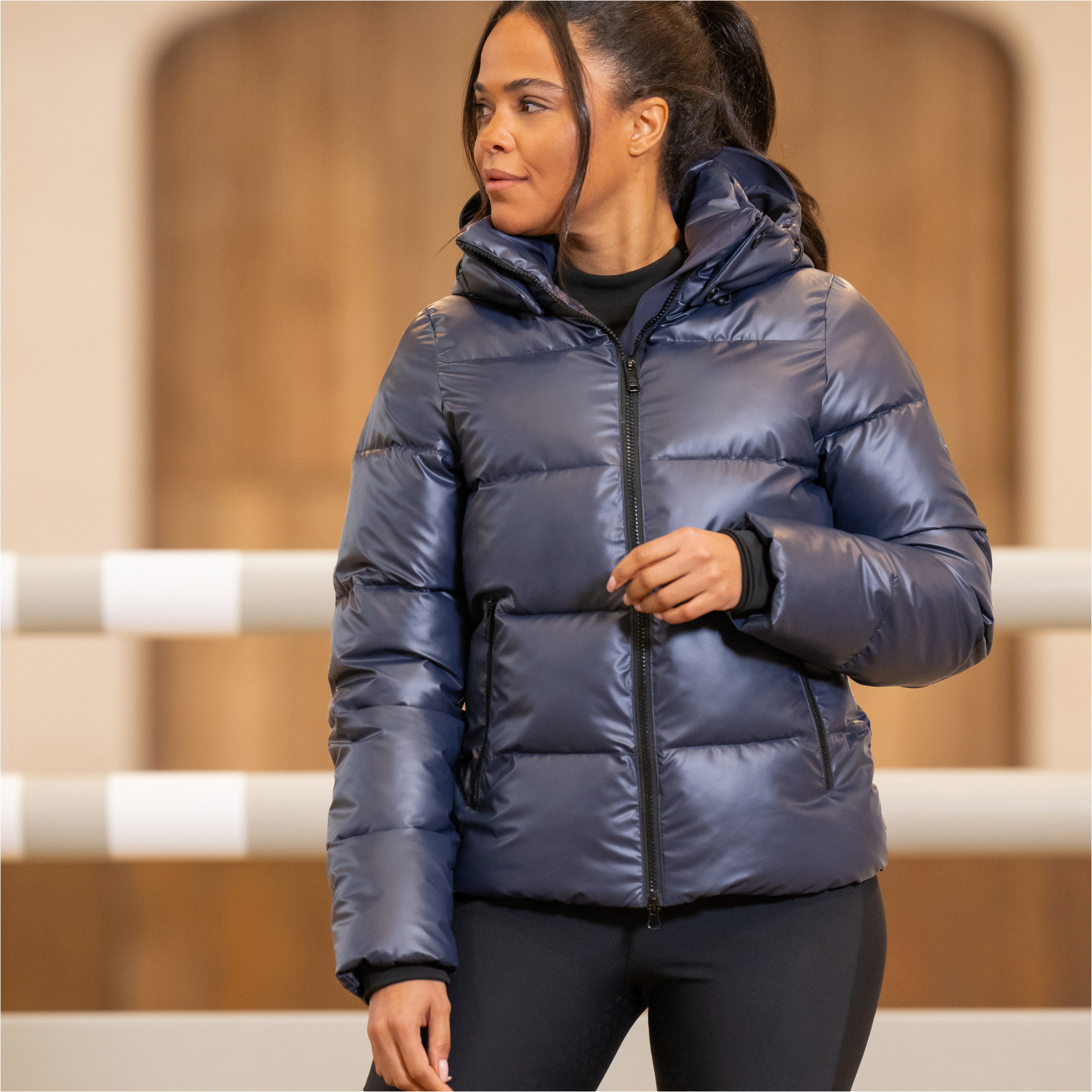 2025 Pikeur Womens Pikeur Quilted Jacket 802301 155 380 - Graphite Blue